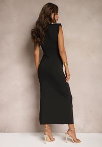 Renee - Czarna Sukienka w Stylu Bodycon Bez Rękawów z Rozcięciem Klafea. Kolor: czarny. Materiał: tkanina. Długość rękawa: bez rękawów. Sezon: lato. Typ sukienki: bodycon #4