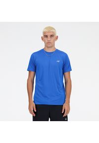 Koszulka męska New Balance MT41222BUL – niebieska. Kolor: niebieski. Materiał: poliester, materiał. Sport: fitness