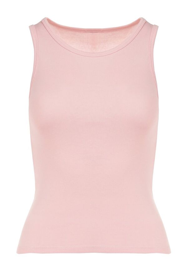 Born2be - Jasnoróżowy Top Dorania. Kolor: różowy. Materiał: bawełna, materiał. Długość rękawa: na ramiączkach. Styl: klasyczny