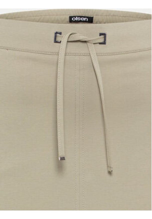 Olsen Spódnica midi 16001362 Khaki Regular Fit. Kolor: brązowy. Materiał: bawełna, syntetyk