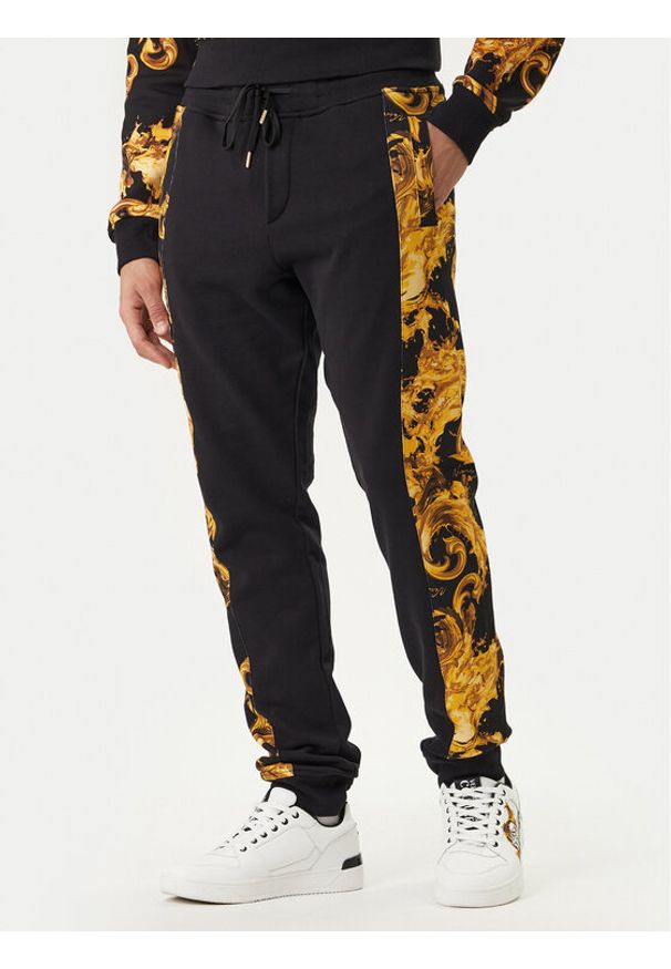 Versace Jeans Couture Spodnie dresowe 80GAA3C0 FS196 Czarny Regular Fit. Kolor: czarny. Materiał: bawełna