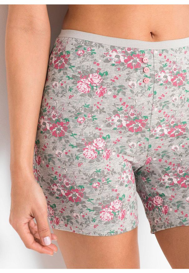 bonprix - Długie bokserki damskie (4 pary). Kolor: szary. Długość: długie. Wzór: gładki, nadruk