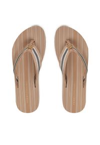 TOMMY HILFIGER - Tommy Hilfiger Japonki Im Th Print Beach Sandal FW0FW08370 Beżowy. Kolor: beżowy. Materiał: materiał. Wzór: nadruk