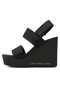 Calvin Klein Jeans Sandały Wedge Sandal Webbing In Mtl YW0YW01479 Czarny. Kolor: czarny #6