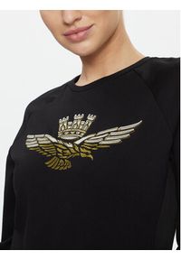 Aeronautica Militare Bluza 232FE1831DF525 Czarny Regular Fit. Kolor: czarny. Materiał: wiskoza