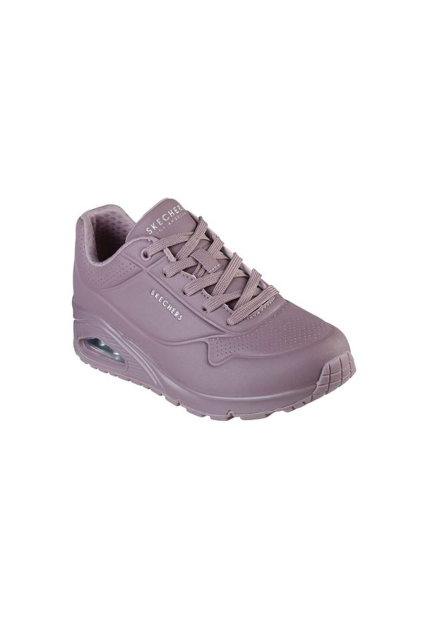 skechers - Buty do chodzenia damskie Skechers Unostand ON Air. Zapięcie: sznurówki. Kolor: szary, wielokolorowy, fioletowy. Materiał: materiał, syntetyk, tkanina, guma. Szerokość cholewki: normalna. Model: Skechers Sport. Sport: turystyka piesza