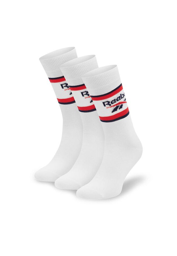 Zestaw 3 par wysokich skarpet unisex Reebok. Kolor: biały