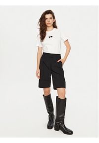 Karl Lagerfeld - KARL LAGERFELD T-Shirt A1W17021 Biały Regular Fit. Typ kołnierza: dekolt w karo. Kolor: biały. Materiał: bawełna #5