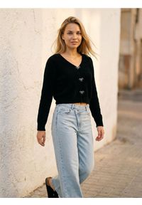 Sinsay - Sweter z kokardami - czarny. Typ kołnierza: kokarda. Kolor: czarny