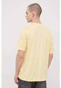 Dickies t-shirt bawełniany kolor żółty z nadrukiem. Okazja: na co dzień. Kolor: żółty. Materiał: bawełna. Wzór: nadruk. Styl: casual