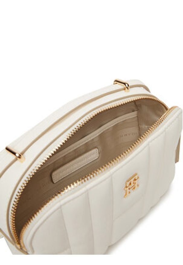 TOMMY HILFIGER - Tommy Hilfiger Torebka Th Feminine Conv Camera Bag AW0AW17453 Écru. Materiał: skórzane