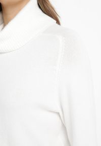 Born2be - Biały Krótki Golf z Długim Rękawem Levere. Typ kołnierza: golf. Kolor: biały. Materiał: nylon, wiskoza, dzianina. Długość rękawa: długi rękaw. Długość: krótkie. Wzór: gładki #4