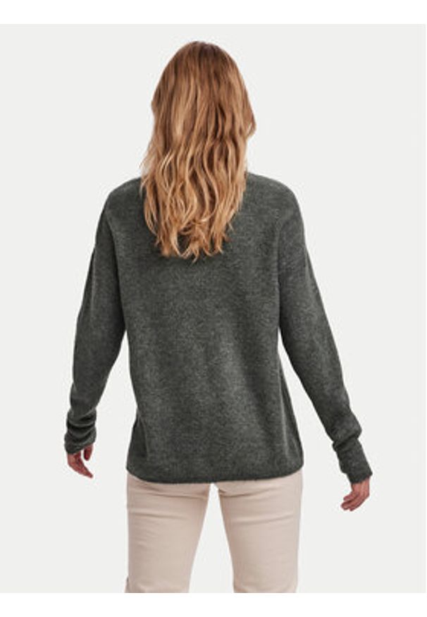 Vero Moda Sweter Crewlefile 10233357 Zielony Loose Fit. Kolor: zielony. Materiał: syntetyk