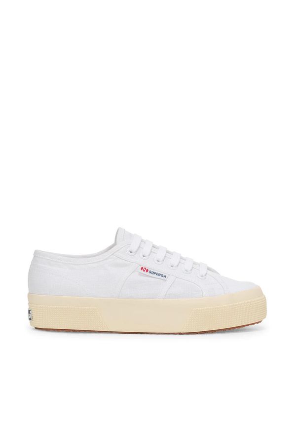 Trenerzy damscy Superga 2740 Platform Linen. Okazja: na co dzień. Kolor: biały. Obcas: na platformie