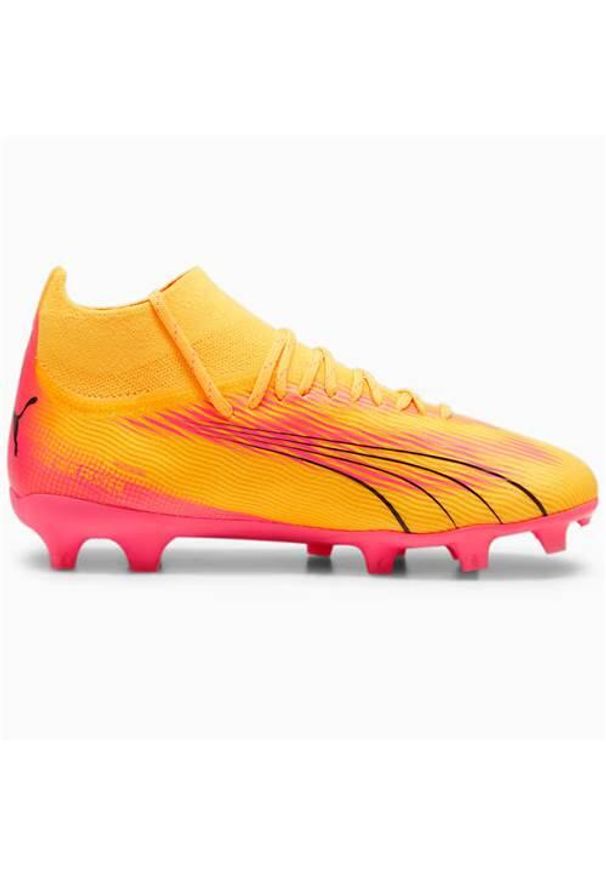 Buty piłkarskie dla dzieci Puma Ultra Pro Fg ag. Kolor: czarny, różowy, wielokolorowy. Materiał: materiał, syntetyk. Szerokość cholewki: normalna. Sport: piłka nożna