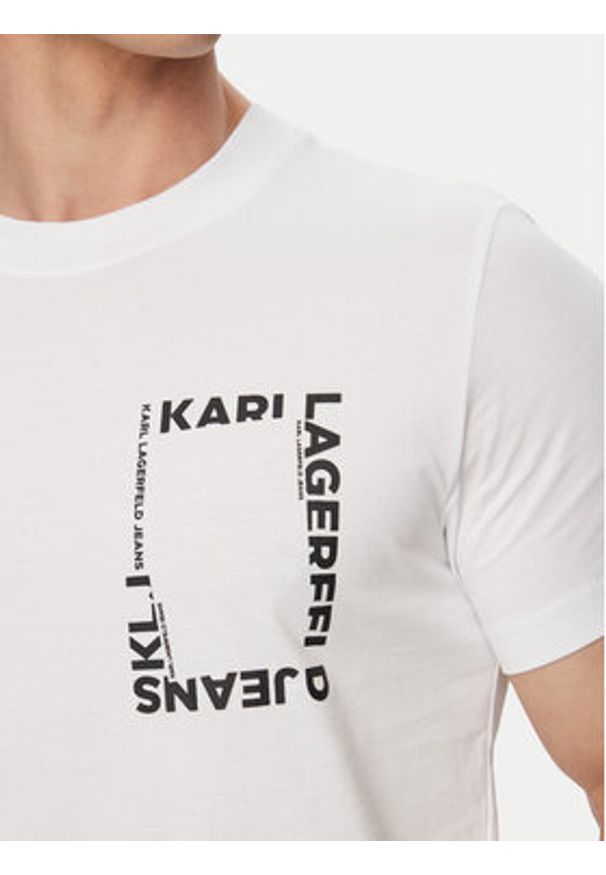Karl Lagerfeld Jeans T-Shirt B2M17046 Biały Slim Fit. Kolor: biały. Materiał: bawełna