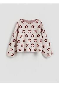 Reserved - Wzorzysty sweter - wielobarwny. Materiał: dzianina