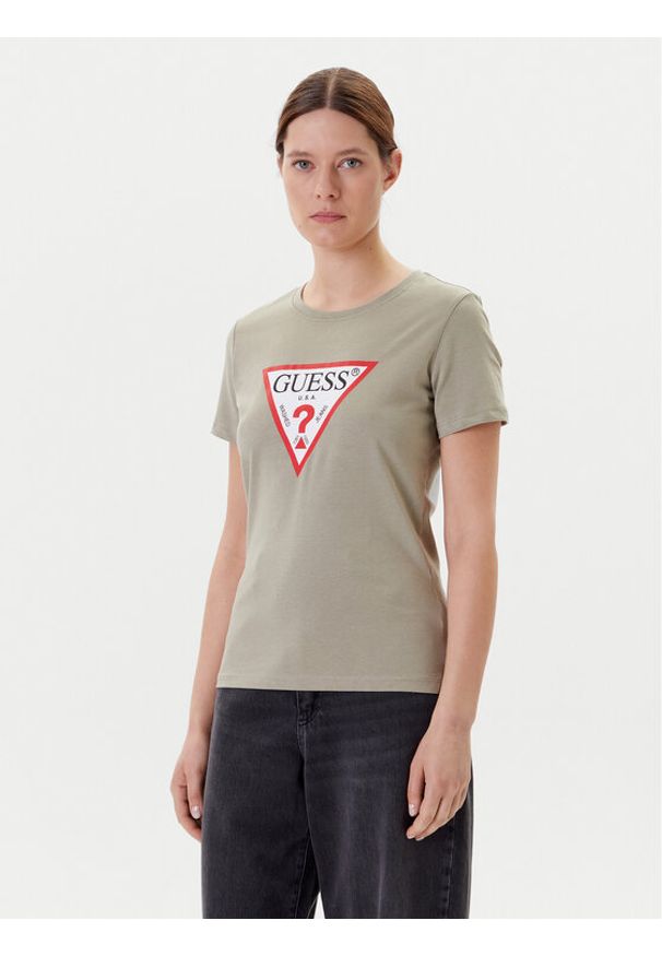 Guess T-Shirt W1YI1B I3Z14 Zielony Regular Fit. Kolor: zielony. Materiał: bawełna