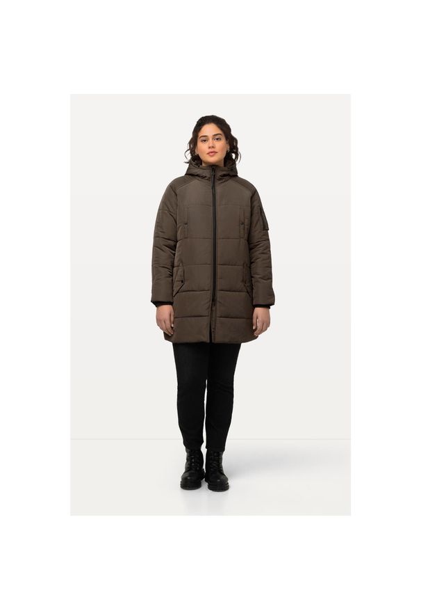 ULLA POPKEN - Damskie Płaszcz funkcyjny HYPRAR wodoodporny kaptur. Kolekcja: plus size. Kolor: beżowy. Materiał: poliester, materiał. Sport: turystyka piesza