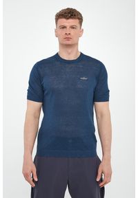 Aeronautica Militare - Sweter męski lniany z krótkim rękawem AERONAUTICA MILITARE. Materiał: len. Długość rękawa: krótki rękaw. Długość: krótkie #4