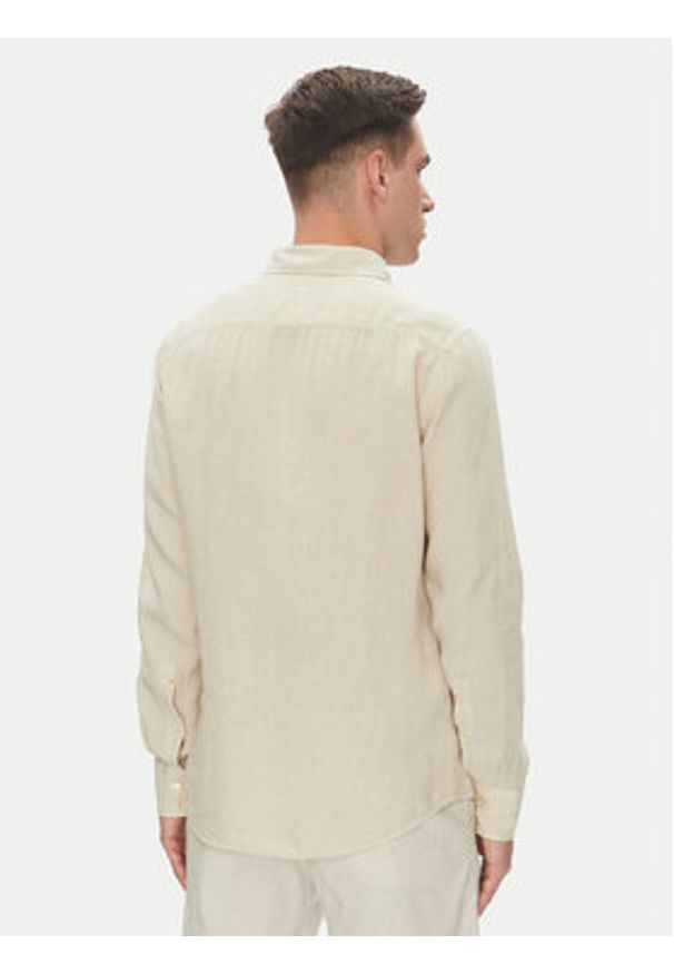 BOSS Koszula 50537381 Beżowy Regular Fit. Kolor: beżowy. Materiał: len
