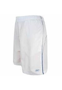Spodnie sportowe męskie Reebok AUMG7187100. Kolor: biały. Materiał: materiał, syntetyk. Długość: krótkie