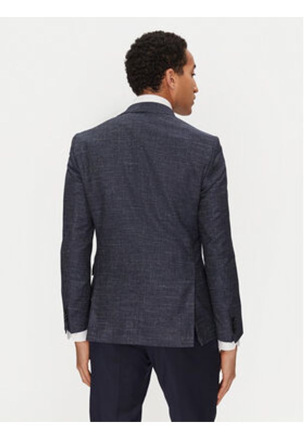 BOSS Marynarka H-Hutson-251 50539804 Granatowy Regular Fit. Kolor: niebieski. Materiał: wełna