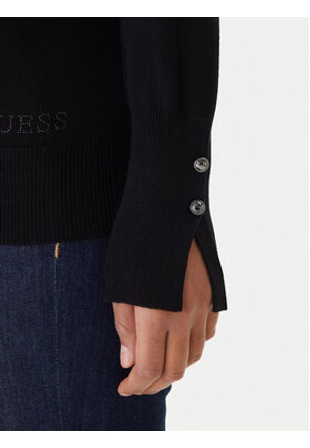 Guess Sweter W2YR31 Z2V62 Czarny Regular Fit. Kolor: czarny. Materiał: wiskoza