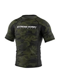 Koszulka Męska na siłownię rashguard MMA EXTREME HOBBY HAVOC. Kolor: zielony. Materiał: elastan, poliester. Długość rękawa: krótki rękaw. Długość: krótkie. Sport: fitness