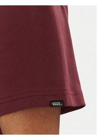 Vans T-Shirt Left Chest II VN000P1P Bordowy Loose Fit. Kolor: czerwony. Materiał: bawełna