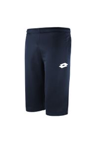 Spodnie 3/4 piłkarskie dla dzieci LOTTO JR DELTA MID. Kolor: niebieski. Materiał: dresówka. Styl: sportowy