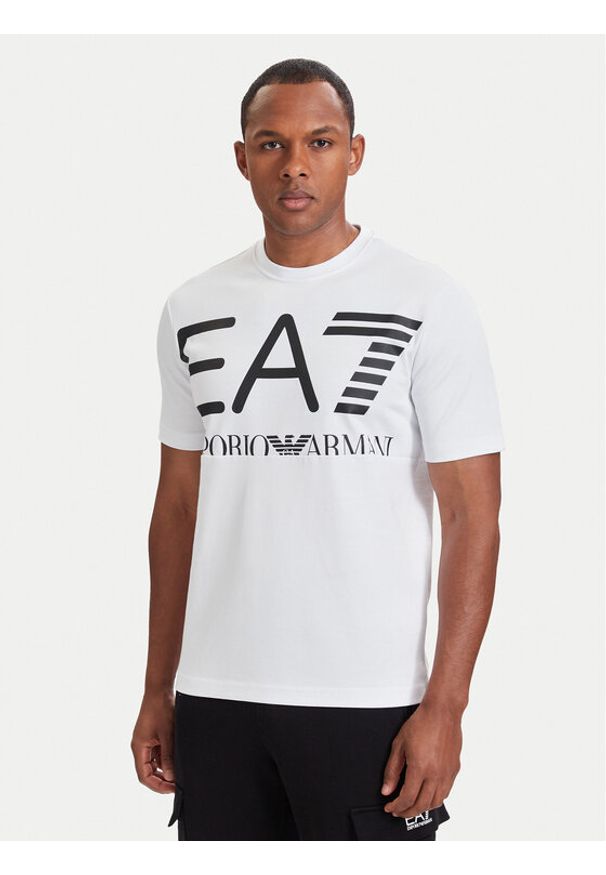 EA7 Emporio Armani T-Shirt 7M002200 AF27188 U0002 Biały Regular Fit. Kolor: biały. Materiał: bawełna