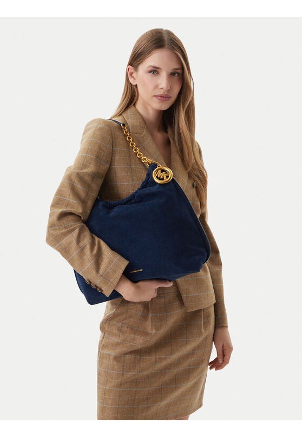 MICHAEL Michael Kors Torebka 30S6A15L7S Niebieski. Kolor: niebieski. Materiał: zamszowe, skórzane