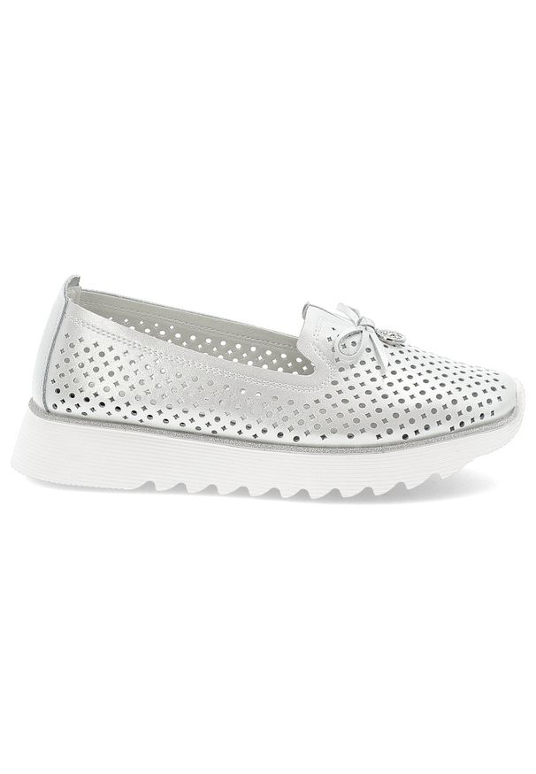 Białe Półbuty S.Barski Eleganckie Obuwie Damskie. Okazja: na co dzień. Kolor: biały. Materiał: jeans. Sezon: wiosna, lato. Styl: elegancki