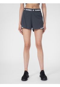 4f - Spodenki do biegania szybkoschnące damskie. Kolor: fioletowy. Materiał: guma, włókno, materiał. Sport: bieganie, fitness #2