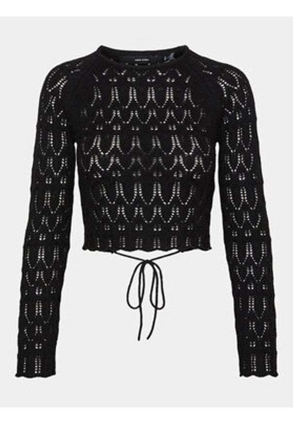 Vero Moda Sweter Fabienne 10299617 Czarny Slim Fit. Kolor: czarny. Materiał: syntetyk, bawełna
