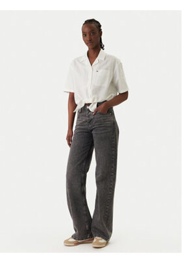 Tommy Jeans Koszula DW0DW22210 Biały Relaxed Fit. Kolor: biały. Materiał: len