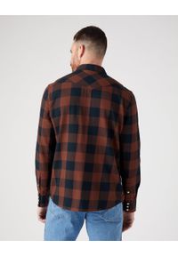 Wrangler - WRANGLER LS WESTERN SHIRT MĘSKA KOSZULA Z DŁUGIM RĘKAWEM W KRATĘ KRATA POTTING SOIL W5566VH44. Długość rękawa: długi rękaw. Długość: długie #5
