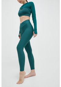CASALL - Casall legginsy do jogi kolor zielony gładkie. Kolor: zielony. Materiał: włókno, dzianina, materiał. Wzór: gładki. Sport: joga i pilates #1