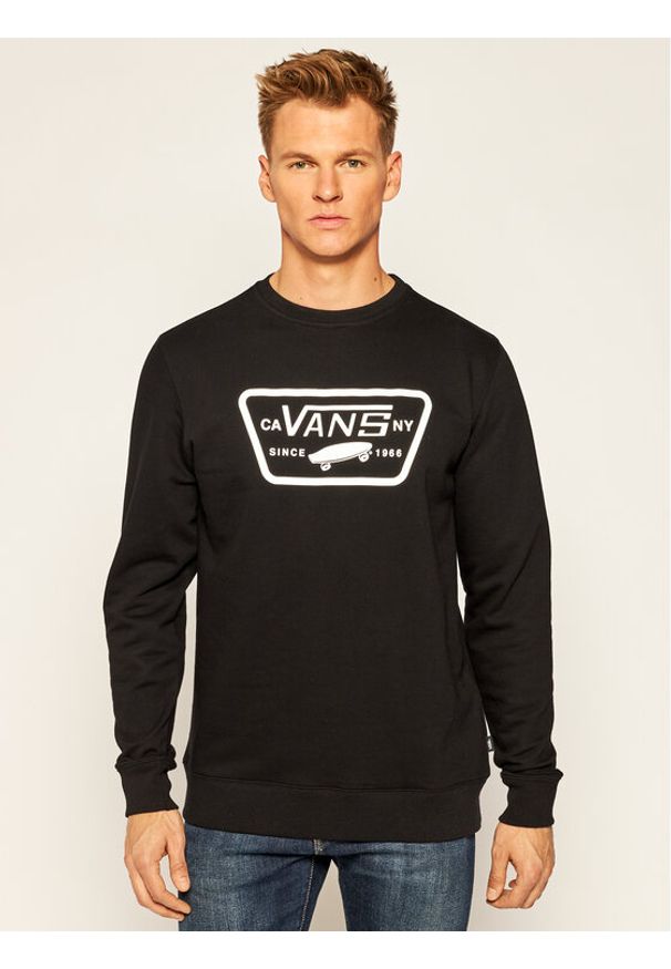 Vans Bluza Full Patch Crew II VN0A45CI Czarny Regular Fit. Kolor: czarny. Materiał: bawełna