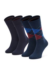 TOMMY HILFIGER - Zestaw 2 par wysokich skarpet męskich Tommy Hilfiger. Kolor: niebieski