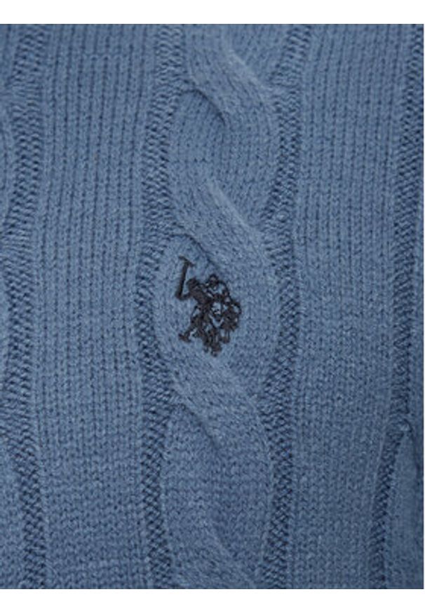 U.S. Polo Assn. Sweter MUP3697 Niebieski Regular Fit. Typ kołnierza: polo. Kolor: niebieski. Materiał: syntetyk