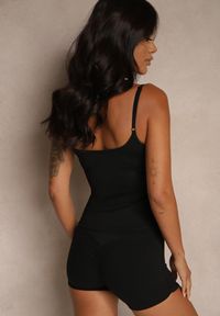 Renee - Czarny Casualowy Top Halanissa. Okazja: na co dzień. Kolor: czarny. Długość rękawa: na ramiączkach. Styl: casual #4