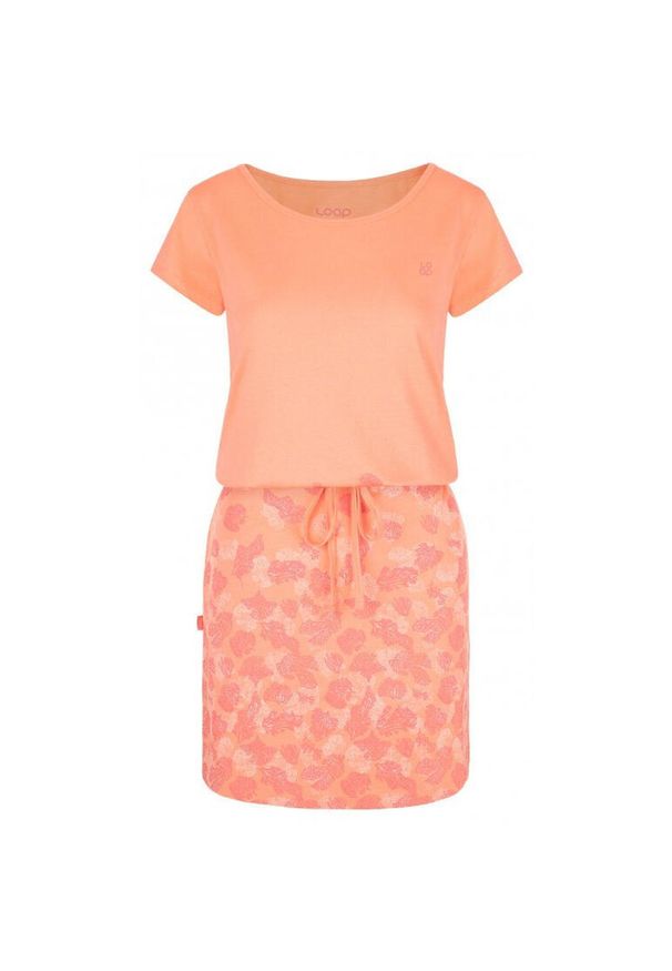 ZONE PERFECT - LOAP Asmen damska sukienka krótka bawełna-modal XS. Kolor: fioletowy. Materiał: bawełna. Wzór: nadruk. Typ sukienki: sportowe. Styl: sportowy. Długość: mini