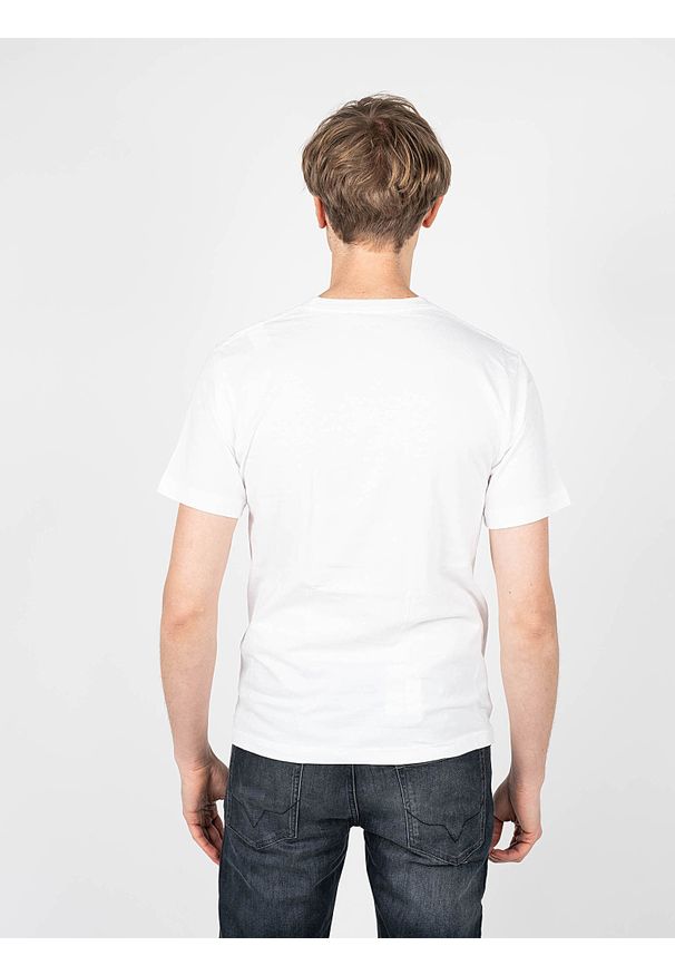 Pepe Jeans T-Shirt "2-Pack Aiden" | PM503655 | Mężczyzna | Biały. Okazja: na co dzień. Typ kołnierza: dekolt w kształcie V. Kolor: biały. Materiał: bawełna. Wzór: aplikacja. Styl: casual