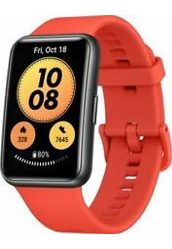 HUAWEI - Smartwatch Huawei Watch Fit Czerwony (55027340). Rodzaj zegarka: smartwatch. Kolor: czerwony