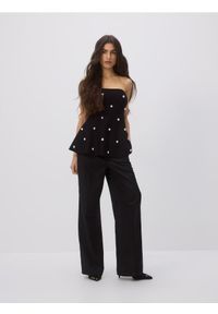 Reserved - Spodnie z wełną - czarny. Kolor: czarny. Materiał: wełna #1