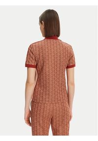 Lacoste Polo DF3364 Brązowy Slim Fit. Typ kołnierza: polo. Kolor: brązowy. Materiał: syntetyk, bawełna