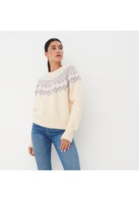 Mohito - Sweter ze wzorem - Kremowy. Kolor: kremowy