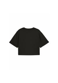 Puma - Młodzieżowa koszulka Essentials o krótkiej długości z grafiką PUMA Black. Kolor: czarny. Materiał: guma, prążkowany. Długość: krótkie